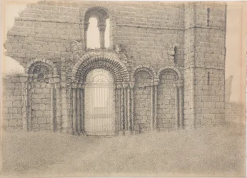 Priorato di Lindisfarne, fronte ovest, c.1916